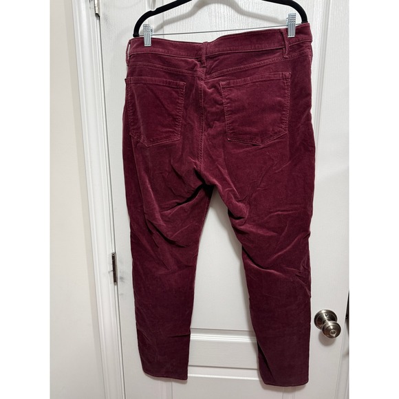 LOFT Curvy Skinny Corduroy Pants Burgundy Wine Size 14 32 High Rise classic - Picture 2 of 16
